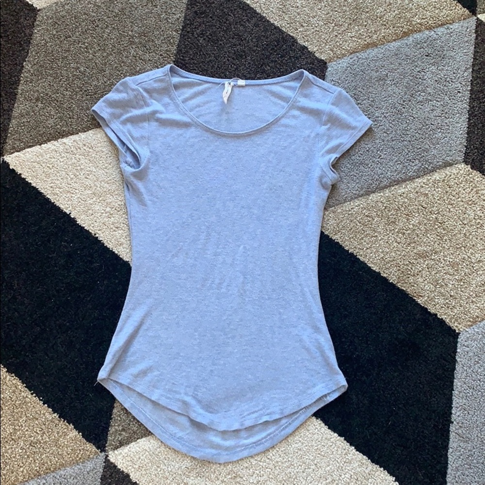 Cable and Gauge Ribbed Cap Sleeve Tee